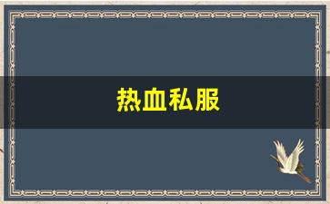 热血江湖发布网新开服：热血私服(热血官方)