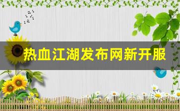 热血江湖发布网新开服(热血江湖网游sf新开)